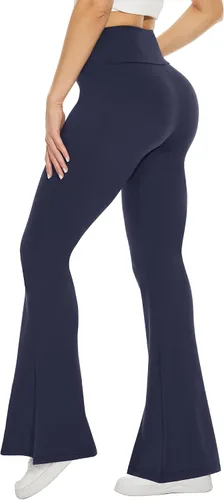 Miniatura 50 de TNNZEET Leggings acampanados negros para mujer, pantalones de yoga cruzados con bolsillos, corte de bota, leggings acampanados