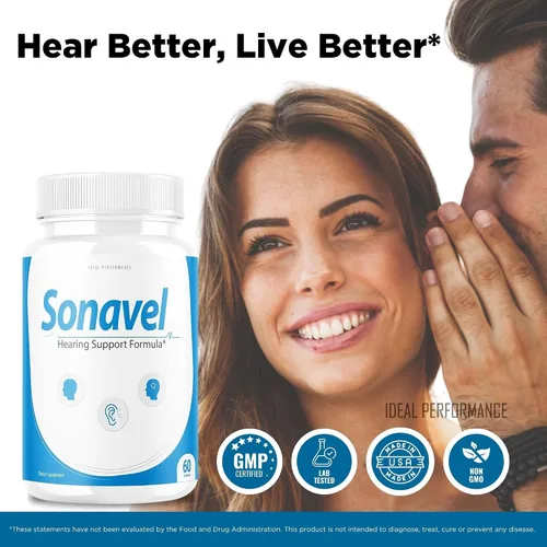 Miniatura 4 de IDEAL PERFORMANCE Paquete de 2 pastillas para el tinnitus de fórmula de apoyo auditivo Sonavel (120 cápsulas)