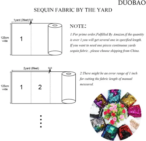Miniatura 7 de DUOBAO Tela de Lentejuelas Reversibles con Efecto Flip - 0.5 Yarda de Lentejuelas de Sirena de Morado a Dorado, Material de Costura Brillante DIY