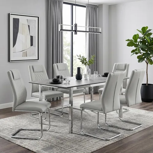 Miniatura 26 de gopop Juego de 4 sillas de comedor, modernas sillas de cocina y comedor con patas de metal galvanizado, sillas laterales tapizadas para comedor
