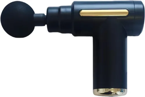 Pistola de masaje de tejido profundo, pistola de masaje portátil con 4 cabezales de masaje intercambiables para alivio muscular profundo y Negro