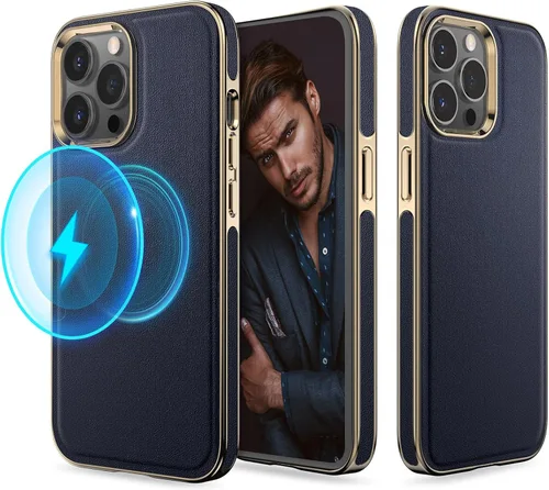 Miniatura 22 de LOHASIC Funda de cuero para iPhone 17 Pro, compatible con MagSafe Professional Business Style Funda protectora de piel sintética de primera calidad