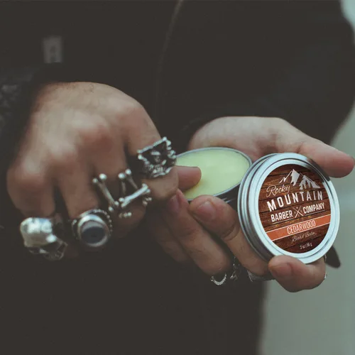 Miniatura 4 de Bálsamo para la barba Rocky Mountain Barber, 100% natural, mezcla de cera de alta calidad con esencia de cedro, cera de abejas rica en nutrientes