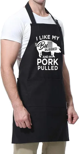 Miniatura 7 de Miracu Divertidos delantales de cocina para hombres, delantales de barbacoa con bolsillos, parrilla de humor para el día del padre, regalos