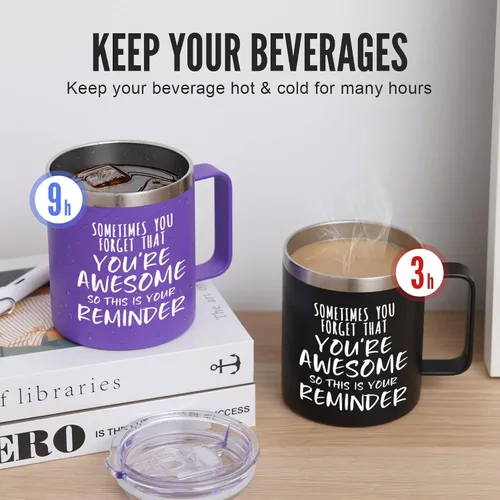 Miniatura 2 de NOWWISH Regalos Inspiradores para Hombres y Mujeres, Taza de Café "Sometimes You Forget You're Awesome", Regalos de Agradecimiento, Regalos Negro