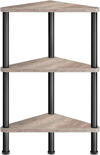 Miniatura 10 de HOOBRO Estante esquinero, estantería industrial de esquina de pared de 5 niveles con marco de metal, estante de exhibición de plantas, estantería