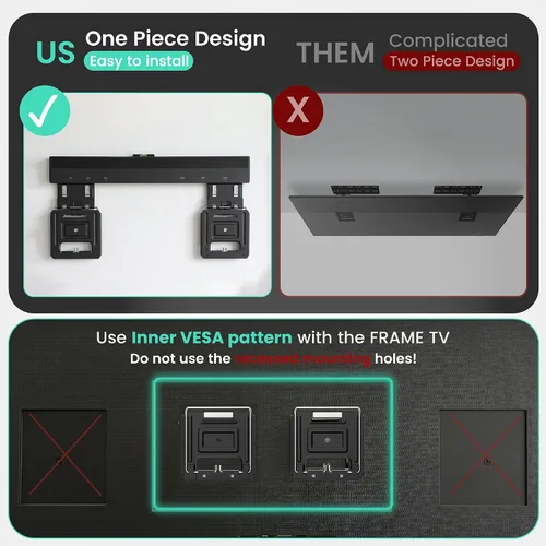 Miniatura 3 de ynVISION.DESIGN - Soporte de pared para TV ultra delgado para la mayoría de televisores de 32 a 65 pulgadas, compatible con televisores de marco