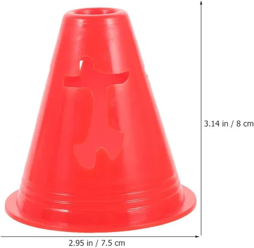 Miniatura 8 de ABOOFAN 20 conos pequeños de entrenamiento de agilidad para fútbol, fútbol, patinaje sobre ruedas, marcadores de plástico para taladros, carreras