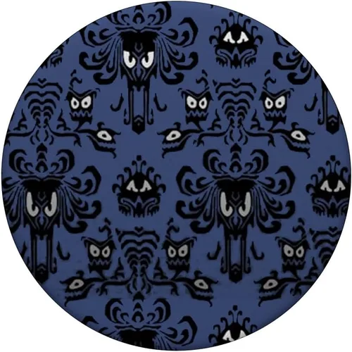 Miniatura 3 de Spooky papel pintado pop Socket Halloween – popsockets agarre y soporte para teléfonos y tabletas, Negro