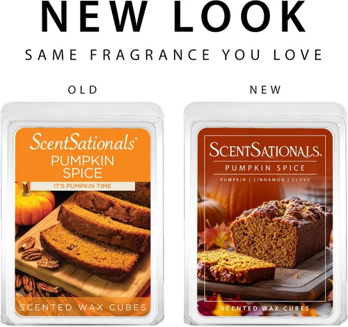 Miniatura 3 de ScentSationals Cera perfumada con especias de calabaza, calabaza, canela y clavo, 10 onzas (24 cubos)
