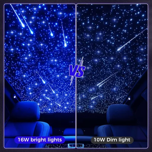 Miniatura 7 de Kit de luces de estrella para techo GEARPASS, kit de luces de estrella para techo, 600 piezas de 0.03 pulgadas 9.8 pies de fibra óptica para techo