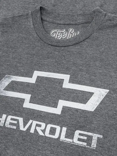 Miniatura 2 de Tee Luv Men's Chevrolet Shirt - Licensed Distressed Chevy Bowtie Logo T-Shirt