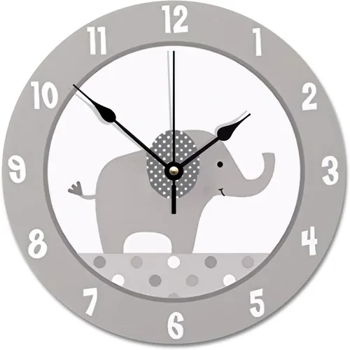 Miniatura 7 de Lindo reloj de pared de camión volquete para habitación de niños, cuarto de bebé, reloj de madera de 10 pulgadas, silencioso, sin tictac, funciona