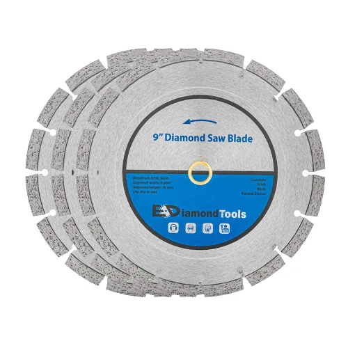 Miniatura 27 de Hoja de sierra de diamante segmentada de 4 "para hormigón, ladrillo, bloque y mampostería, altura de segmento de 0.394 in, eje de 7/8"-5/8