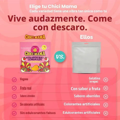 Miniatura 6 de Chici Mama Blue Raspberry Limeade - Bocadillos de mango, paquete de 2 – Hecho con mango real Golosinas masticables y jugosas alternativas Sin