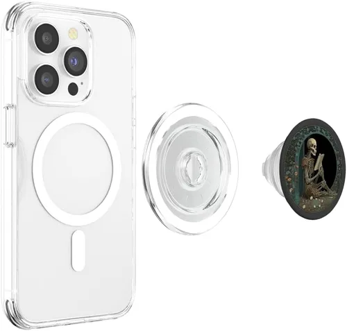 Miniatura 3 de Bibliotecario esqueleto gótico gótico amante de la lectura de libros PopSockets estándar PopGrip