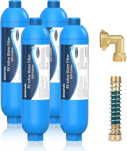 Miniatura 8 de Paquete de 2 filtros de agua en línea/marina RV con protector de manguera flexible, certificado NSF, dedicado para jardinería, caravanas, cámperes