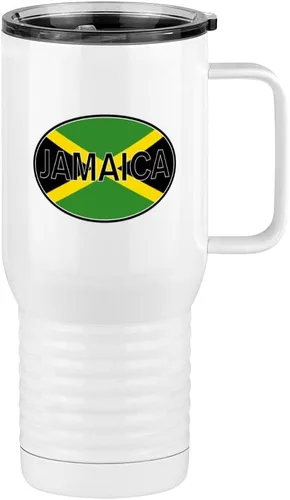 Miniatura 21 de Just So Posh Vaso de bandera de país, diferentes banderas ovaladas europeas en cada lado, taza de café de viaje con asa y tapa deslizante