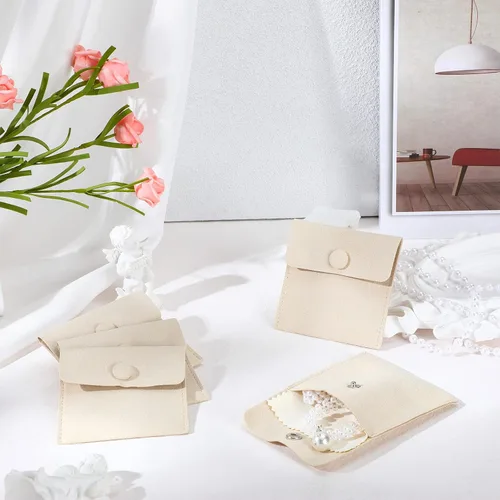 Miniatura 5 de Paquete de 120 bolsas de microfibra para joyas con paño de limpieza de 3.2 x 3.2 pulgadas, bolsa de embalaje de joyas con bolsas de botón a presión