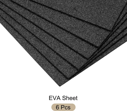 Miniatura 5 de Rebower Hojas de espuma EVA con purpurina, [para proyectos de artes y manualidades] – 11 x 8 pulgadas, 0.079 in de grosor/negro/6 piezas