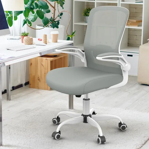 Miniatura 8 de Mimoglad Silla de oficina ergonómica de malla con respaldo alto, soporte lumbar ajustable, cojín de asiento grueso (moderno, gris luna)