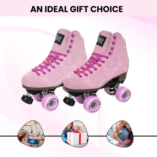 Miniatura 5 de Sure-Grip Boardwalk - Patines de ruedas unisex para exteriores con botas de cuero retro y ruedas 82A Teaberry
