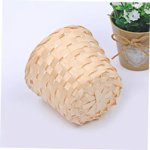 Miniatura 2 de Unomor 10 unids pequeña cesta apoyos snack Rattan Mini cesta tejida de madera para tejer cesta tejida cesta sauce comida bambú tejido flores cestas
