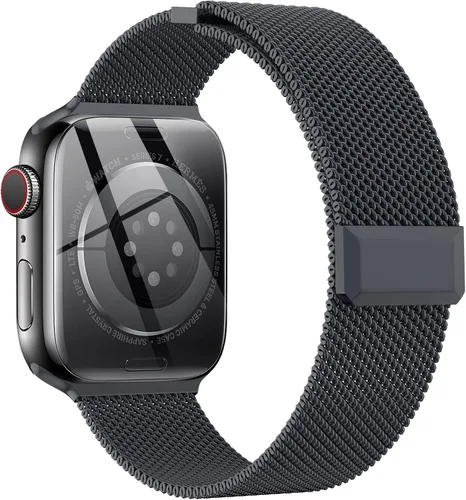 Miniatura 13 de EPULY Compatible con Apple Watch Band de 1.496 pulgadas, 1.575 pulgadas, 1.614 pulgadas, 1.654 pulgadas, Series 10 11, correas de malla de acero
