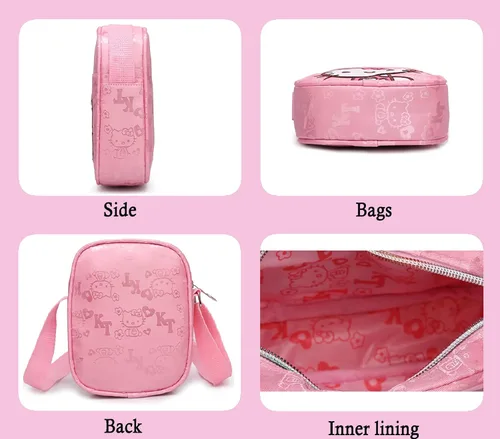 Miniatura 6 de Mini bolso rosa para niñas, lindos bolsos cruzados de lona