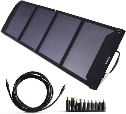 Tenergy Cargador de panel solar plegable de 60 W para fuente de alimentación de camping, cargadores de energía portátiles y paquetes de energía,