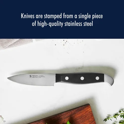 Miniatura 2 de HENCKELS Cuchillo de chef compacto de 3 pulgadas ultraafilado, diseñado en Alemania con más de 100 años de maestría, color negro/acero inoxidable