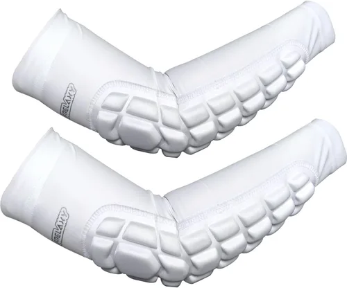 Frelaxy Mangas Acolchadas para Codo y Antebrazo Paquete de 2 Almohadillas de Compresión a Prueba de Choques para Fútbol Americano, Baloncesto,