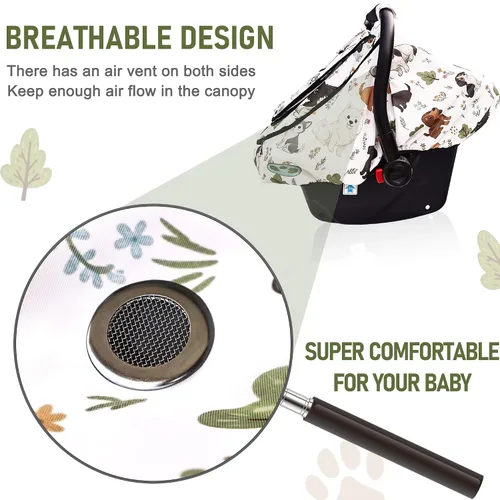 Miniatura 3 de YVMVDV - Funda impermeable para asiento de automóvil para bebé, funda de asiento de automóvil patentada para clima frío para bebés, toldo para niños