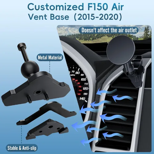 Miniatura 3 de Kaishengyuan Soporte Magnético de Ventiscacha para Teléfono Compatible con Ford F-150 2015-2020, Super Duty 2017-2021 y Expedition 2018-2021