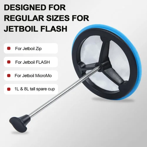 Miniatura 2 de Paquete de 2 cafeteras de prensa francesa de silicona compatibles con estufas de camping Jetboil Flash, cafetera de prensa francesa para estufas