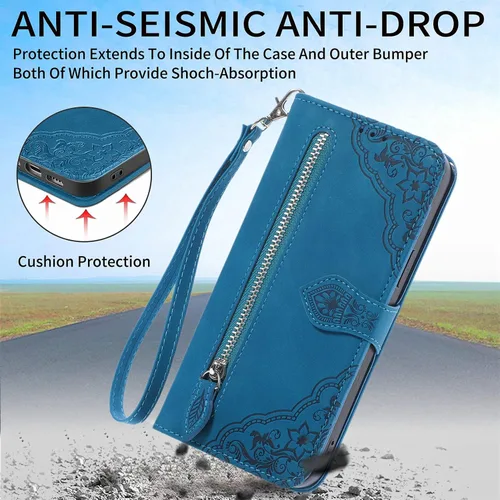 Miniatura 5 de bojioderf Funda compatible con Nothing Phone 1, compatible con Nothing Phone One (A063), cartera con cremallera, tarjetero con soporte abatible
