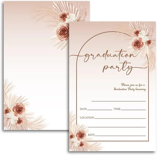 20 tarjetas con sobres, invitaciones para fiestas de graduación 2026, 2026 para universidad, escuela secundaria, celebración de graduación 015