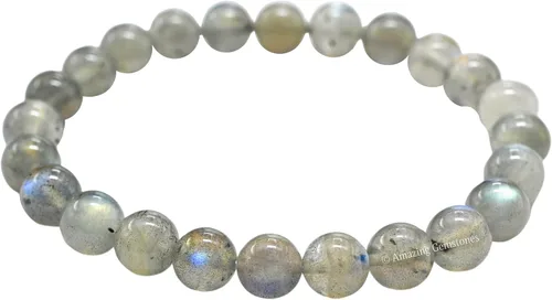 Miniatura 150 de Amazing Gemstone Pulsera de cristal para mujeres y hombres, pulsera de cristal curativo de protección, pulsera elástica con cuentas de piedras