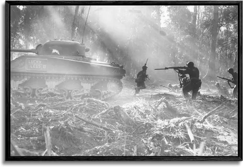 Miniatura 22 de Lienzo con marco flotante para pared, fotografía vintage de los aterrizajes de Normandía del Día D, 24 x 16 pulgadas Desembarcos de Normandía