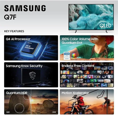 Miniatura 4 de Samsung Smart TV QLED 4K UHD de 43 pulgadas serie Q7F - HDR10+, Alexa integrado, Bluetooth con plan de protección CPS de 12 meses, cable HDMI AUX