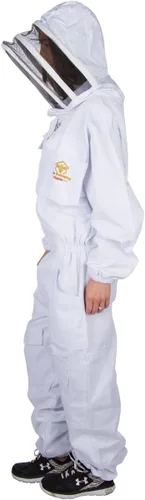 Miniatura 2 de Traje profesional de apicultura y guantes de piel de cabra (1 par) velo de esgrima autoportante y cremalleras de metal YKK resistentes
