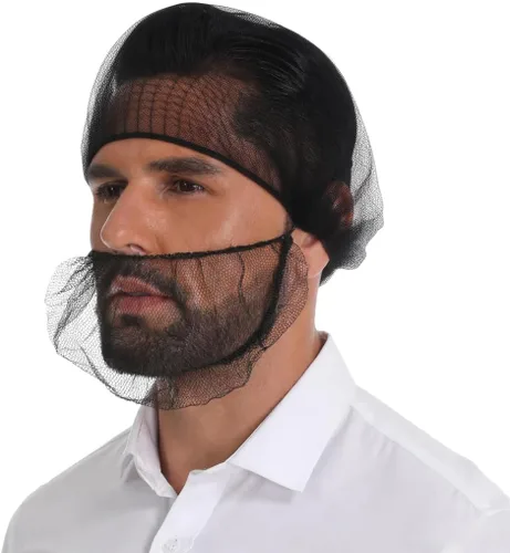 200 Pcs Disposable Honeycomb Beard Nets Breathable Food Service Beard Cover