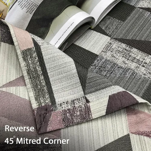 Miniatura 8 de always4u Cortinas geométricas de jacquard con textura de lino sintético, 2 paneles de 84 pulgadas para sala de estar, dormitorio, 54 x 84 pulgadas