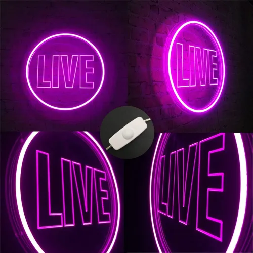 Miniatura 7 de NOXTROND Letrero de Luces de Neón En Vivo, Letrero de Neón LED En Vivo con Alimentación USB para Pared, Decoración de Pared En Vivo Regulable