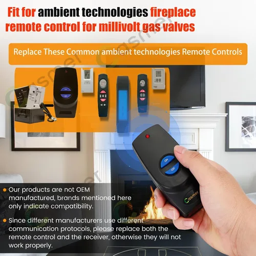 Miniatura 4 de Kit de control remoto para chimenea de gas, compatible con chimenea Ambient Technologies, control remoto reemplaza RCM-RX/RMC RX RCT RCMT RCT RCST