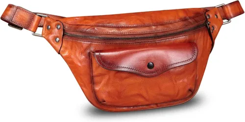 Miniatura 3 de Riñonera de cuero genuino para mujeres y hombres, bolso cruzado de cuero real vintage, bolso cruzado de moda para la cintura