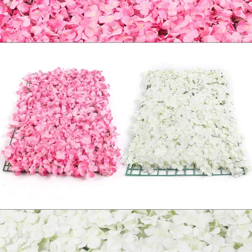 Miniatura 3 de TFCFL Paneles de pared de flores, 10 piezas de 16 x 24 pulgadas, telón de fondo artificial de rosa rosa, panel de pared floral rectangular