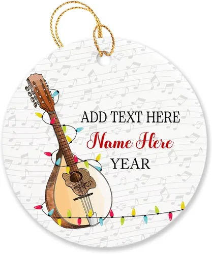 Miniatura 20 de Adorno de Navidad personalizado de acordeonista que toca acordeón, nombre personalizado y año, adorno de Navidad para acordeonista, instrumento