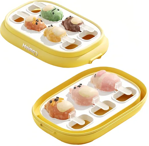 Miniatura 6 de AuraGlor Juego de 7 moldes para paletas de doble capa, para hacer helados, accesorios de cocina para hacer helados, fácil liberación, reutilizable