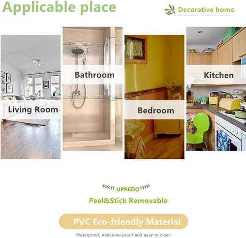 Miniatura 4 de Papel pintado decorativo 3D con diseño floral, impermeable, para despegar y pegar para baño, cocina, mostrador, azulejos, pegatina, 4 pulgadas por